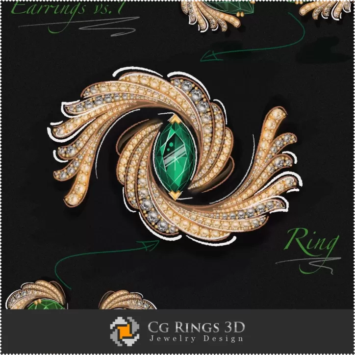 Bague,Boucles d'oreilles - Joaillerie Design Numérique Bague,Boucles d'oreilles - Joaillerie Design Numérique