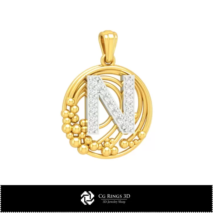 Collection 3D de pendentifs avec initiales Collection 3D de pendentifs avec initiales