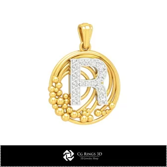 3D Collection of Pendants with Initials Home, Bijoux 3D CAO, Collection Bijoux 3D CAO