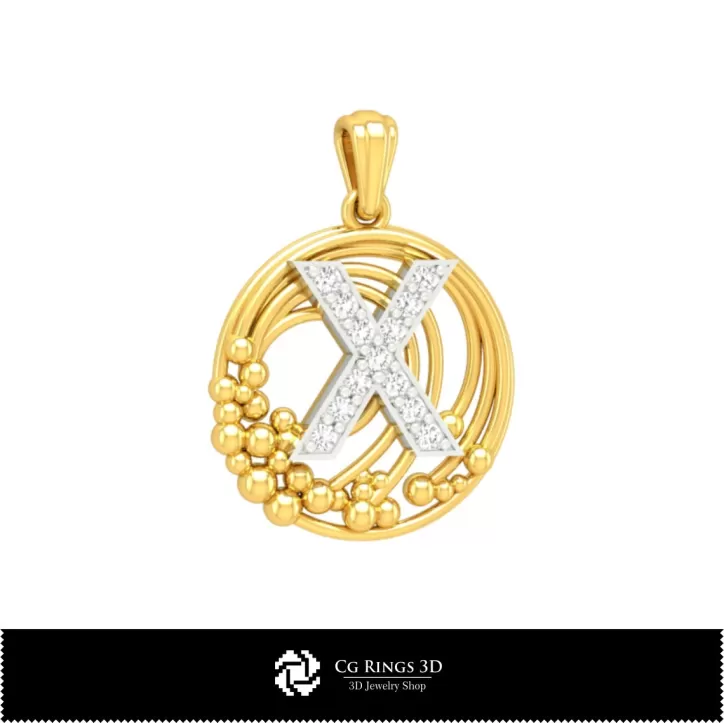 Collection 3D de pendentifs avec initiales Collection 3D de pendentifs avec initiales
