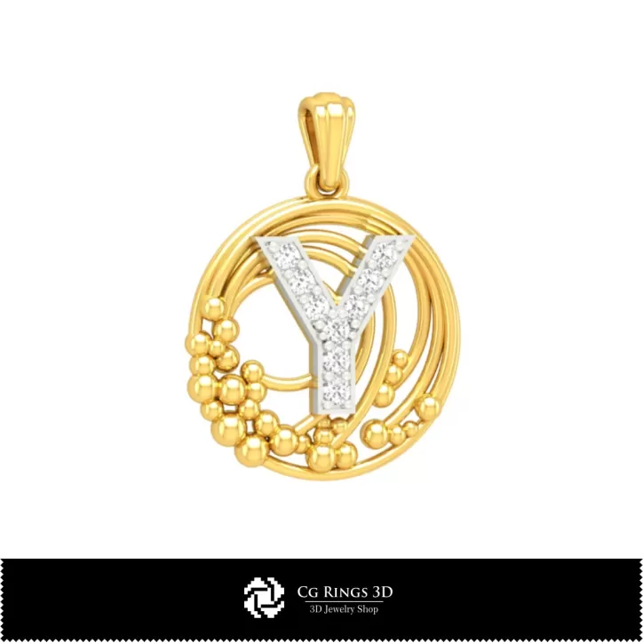 Collection 3D de pendentifs avec initiales Collection 3D de pendentifs avec initiales