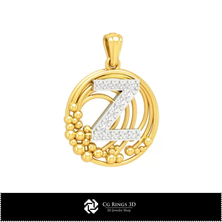 Colecție 3D de pandantive cu inițiale Colecție 3D de pandantive cu inițiale