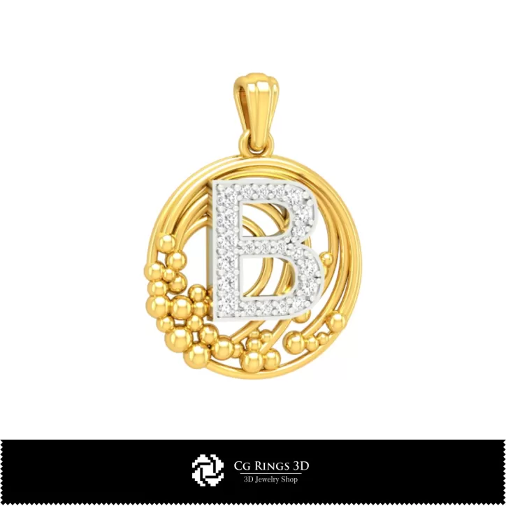 Collection 3D de pendentifs avec initiales Collection 3D de pendentifs avec initiales