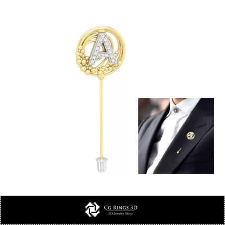 3D Collection of Brooches with Initials