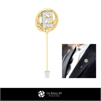 3D Collection of Brooches with Initials Home, Bijoux 3D CAO, Collection Bijoux 3D CAO