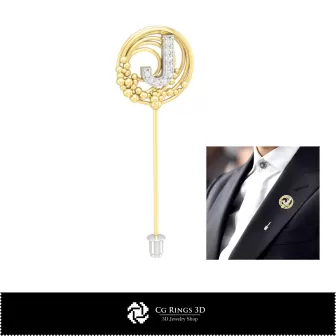 3D-Kollektion von Broschen mit Initialen Zuhause, Schmuck 3D-CAD, Schmuckkollektionen 3D-CAD