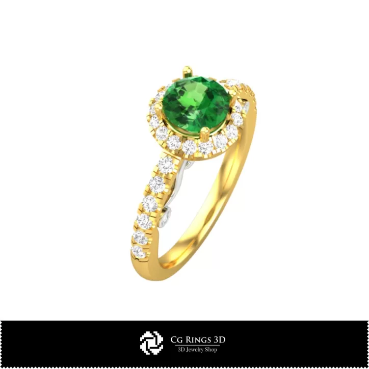 Anillos con piedras preciosas - CAD 3D para joyería