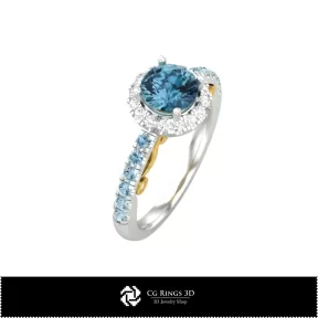 Anillos con piedras preciosas - CAD 3D para joyería