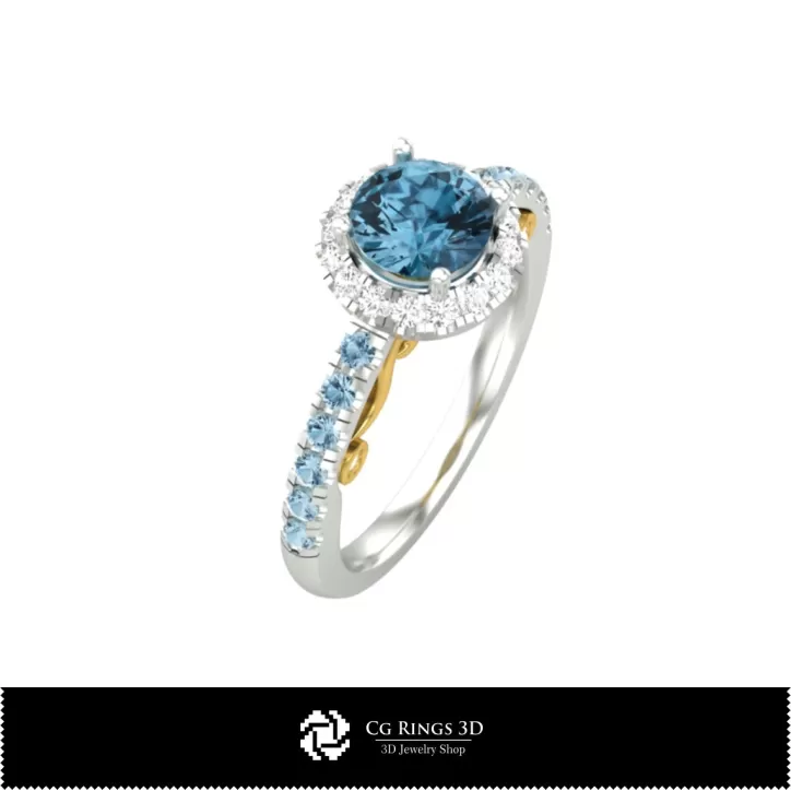 Anillos con piedras preciosas - CAD 3D para joyería