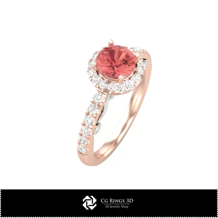 Anillos con piedras preciosas - CAD 3D para joyería
