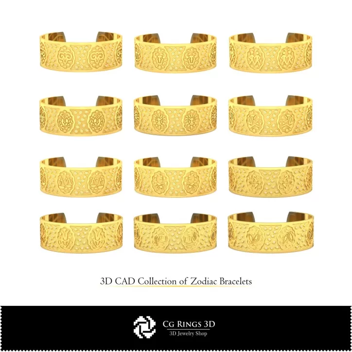Colección 3D de Pulseras del Zodíaco