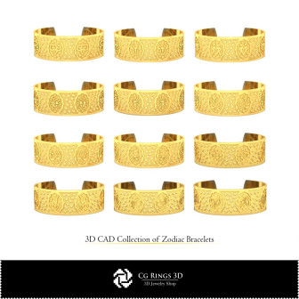 3D Collection of Zodiac Bracelets Home, Bijoux 3D CAO, Bracelets 3D CAO, Collection Bijoux 3D CAO, Bracelets du Zodiaque 3D 
