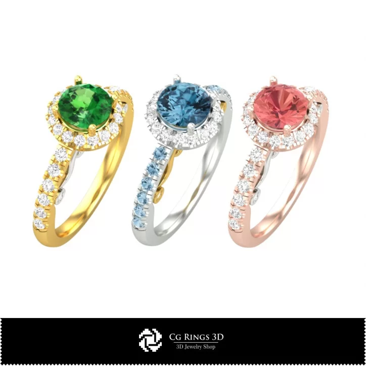 Gemstone Rings - Jewelry 3D CAD