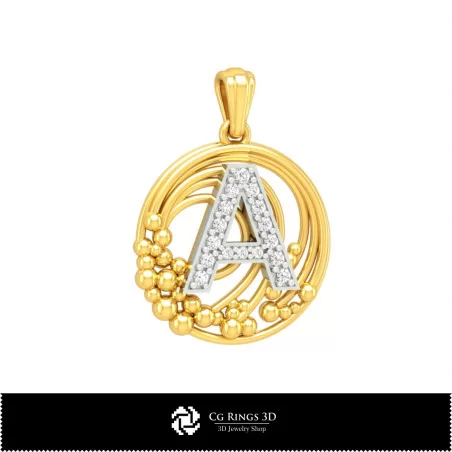 3D Pendant With Letter A