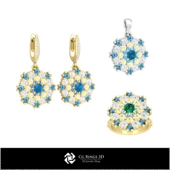 3D-Schmuckset Heim, Schmuck 3D-CAD, Schmucksets 3D-CAD