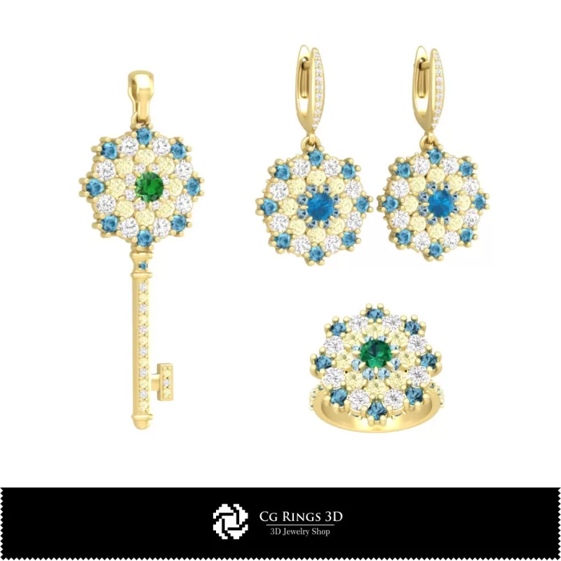 Gioielli-Set di Gioielli 3D CAD