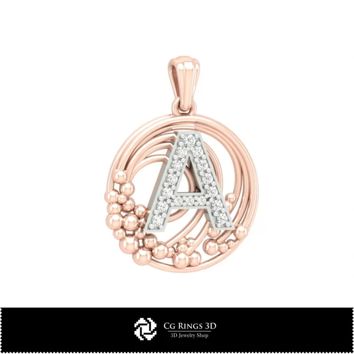 3D Pendant With Letter A