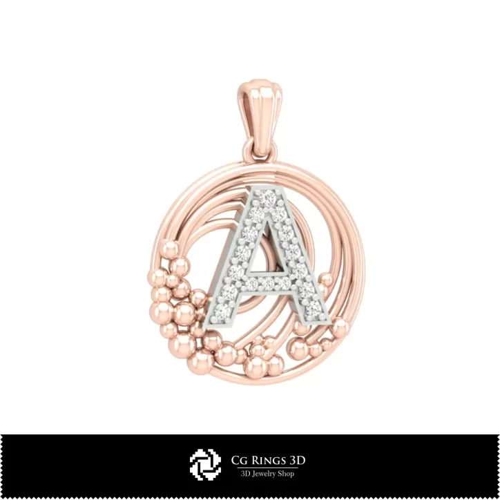 Pendentif 3D avec la lettre A