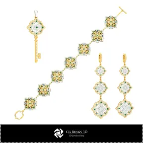 Jewelry Set-Jewerly 3D CAD Home, Jewelry 3D CAD, Jewelry Sets 3D CAD 