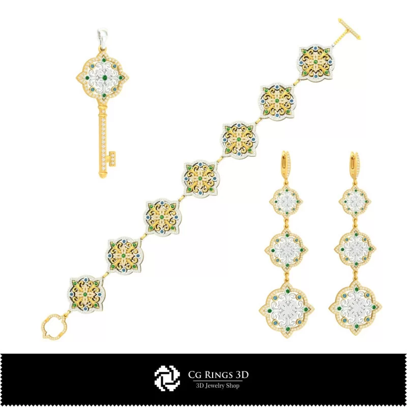 Conjunto de joyería - CAD 3D de joyería