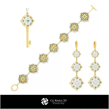 Jewelry Set-Jewerly 3D CAD Home, Jewelry 3D CAD, Jewelry Sets 3D CAD 