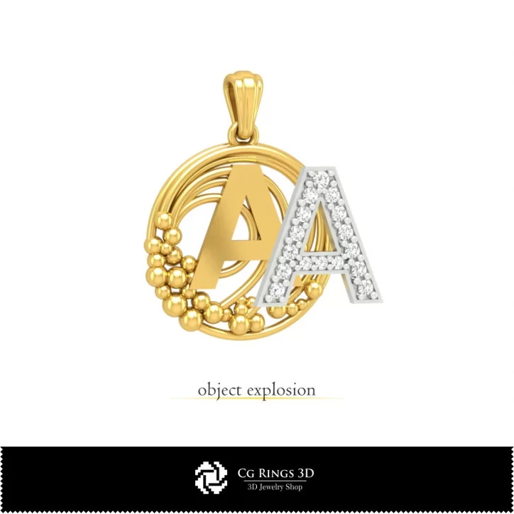 3D Pendant With Letter A