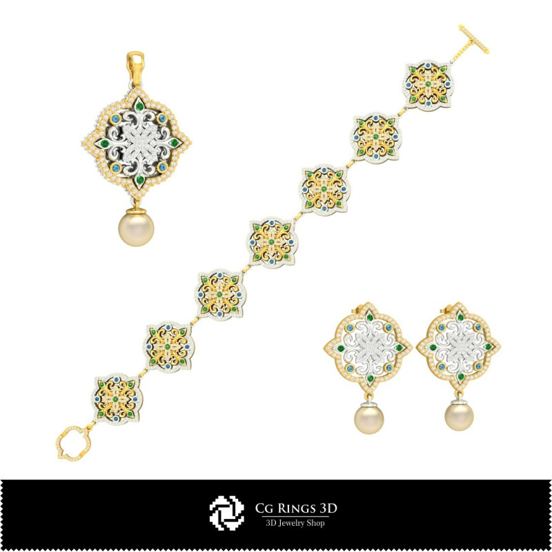 Jewelry-Jewelry Set 3D CAD  Jewelry 3D CAD,  Jewelry Sets 3D CAD 