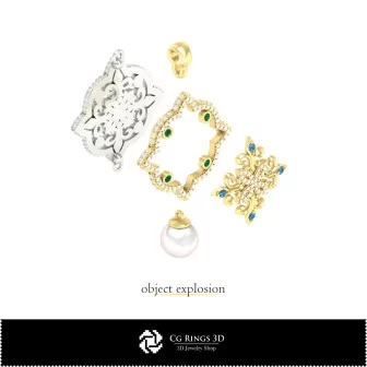 Jewelry-Jewelry Set 3D CAD Jewelry 3D CAD, Jewelry Sets 3D CAD 