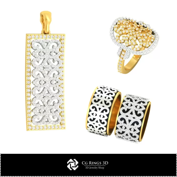 Joyas-Conjunto de Joyería CAD 3D