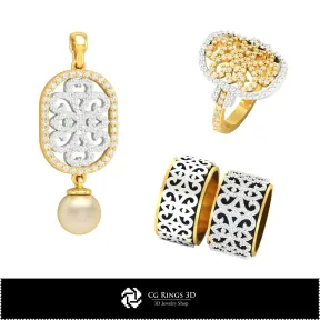 Bijuterii-Set de bijuterii CAD 3D Bijuterii CAD 3D, Seturi de bijuterii CAD 3D