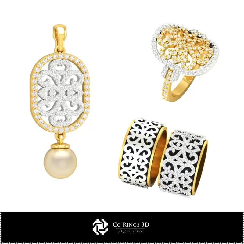 Bijoux-Set de Bijoux DAO 3D