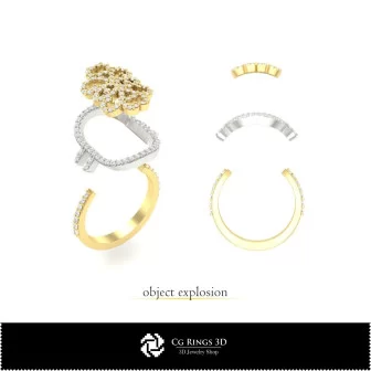 Schmuck-Schmuckset 3D-CAD Schmuck 3D-CAD, Schmucksets 3D-CAD