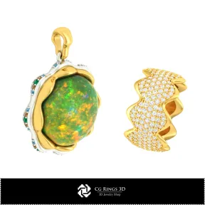 Conjunto de joyería - CAD 3D de joyería para el hogar, CAD 3D de joyería, Conjuntos de joyería CAD 3D