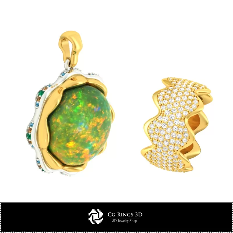 Set de bijuterii-Jewerly 3D CAD Set de bijuterii-Jewerly 3D CAD