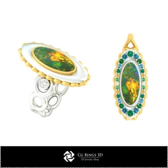 Jewelry-Jewelry Set 3D CAD Jewelry 3D CAD, Rings 3D CAD , Pendants 3D CAD , Jewelry Sets 3D CAD , Opal Rings 3D, 3D Opal Penda