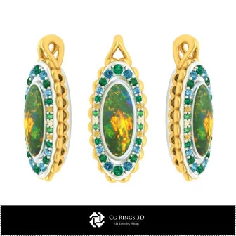 Bijuterii-Set bijuterii CAD 3D, Bijuterii CAD 3D, Inele CAD 3D, Pandantive CAD 3D, Seturi de bijuterii CAD 3D, Inele cu opal