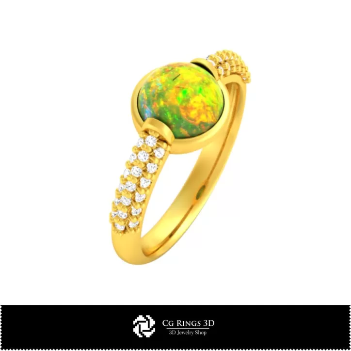 Anello 3D con Opale