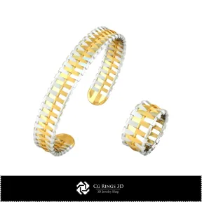 Bijoux - Ensemble de bijoux CAO 3D, CAO 3D pour bijoux, CAO 3D pour bagues, CAO 3D pour bracelets, CAO 3D pour ensembles de