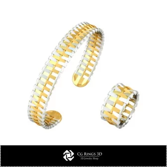 Bijoux - Ensemble de bijoux CAO 3D, CAO 3D pour bijoux, CAO 3D pour bagues, CAO 3D pour bracelets, CAO 3D pour ensembles de