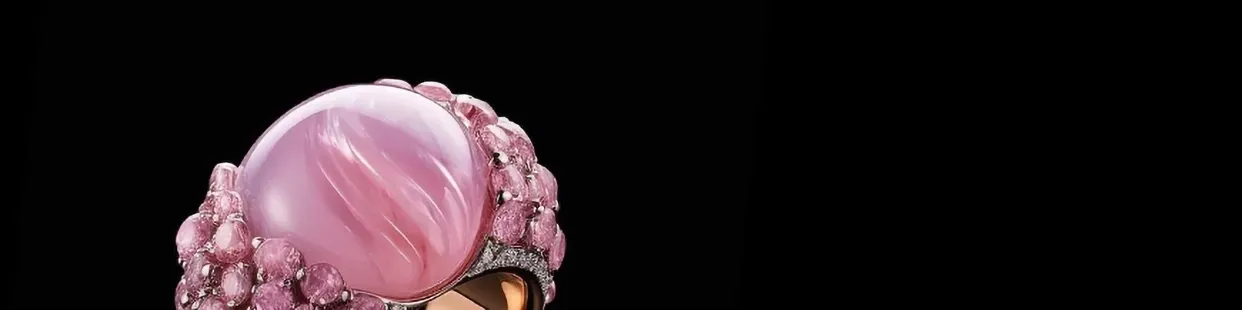 Modelos 3D CAD de Joyería con Cuarzo Rosado IA - Conceptos de Gemas Premium