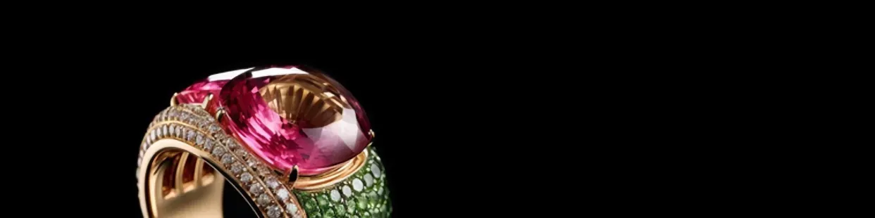 Modèles CAO 3D de bijoux en tourmaline générés par IA - Designs premium pour bijoutiers