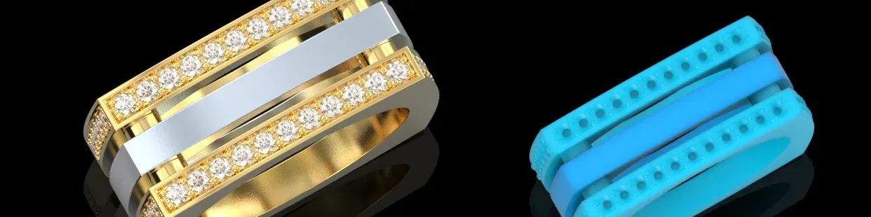 Anneaux de Diamant 3D.Joaillerie 3D.Design CAO de Bijoux.Bijoux.3D CAO