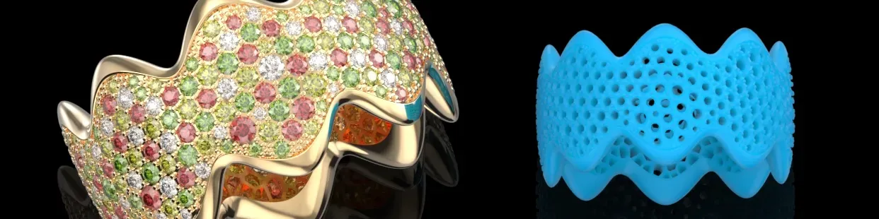Modelli CAD 3D di Anelli di Moda - Design di Gioielli Moderni per la Produzione