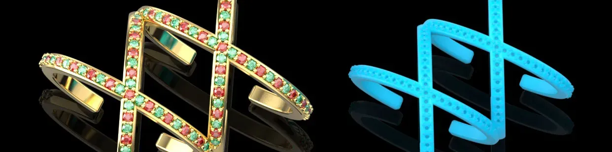 Anelli incrociati modelli CAD 3D – Design gioielli moderni & Scarica