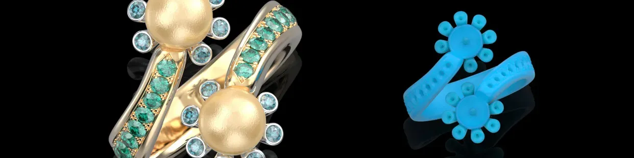 3D Pearl Rings.Jewelry CAD Design.Jewelry Modeling.3D CAD.3D.