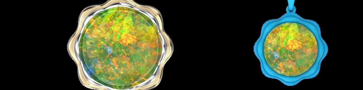 Modelli CAD di Ciondoli in Opale 3D - Design e Prototipazione di Gioielli di Alta Gamma