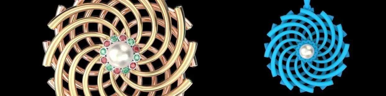 Modelli di gioielli CAD premium di ciondoli di perle 3D | CGRINGS3D