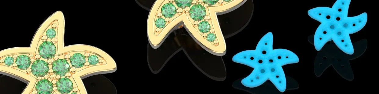 Modelos CAD de Pendientes tipo Stud 3D - Diseños profesionales imprimibles para joyería