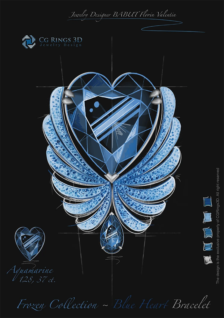 "Frozen" Blue Heart Bracelet