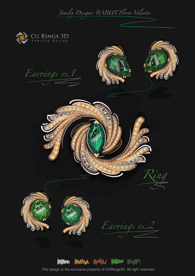 Earrings ,Rings Design